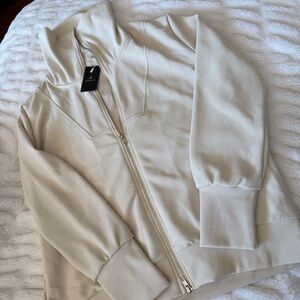 Deep Self Cream Double Zip Athletica Jacket Women’s Size Medium New With Tags